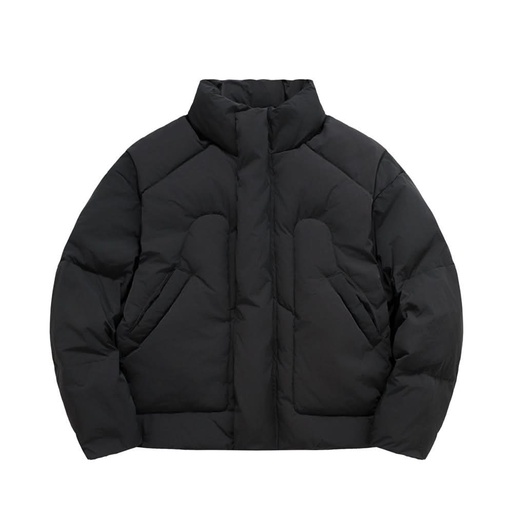 Dicke Baumwolljacke mit halbem Stehkragen
