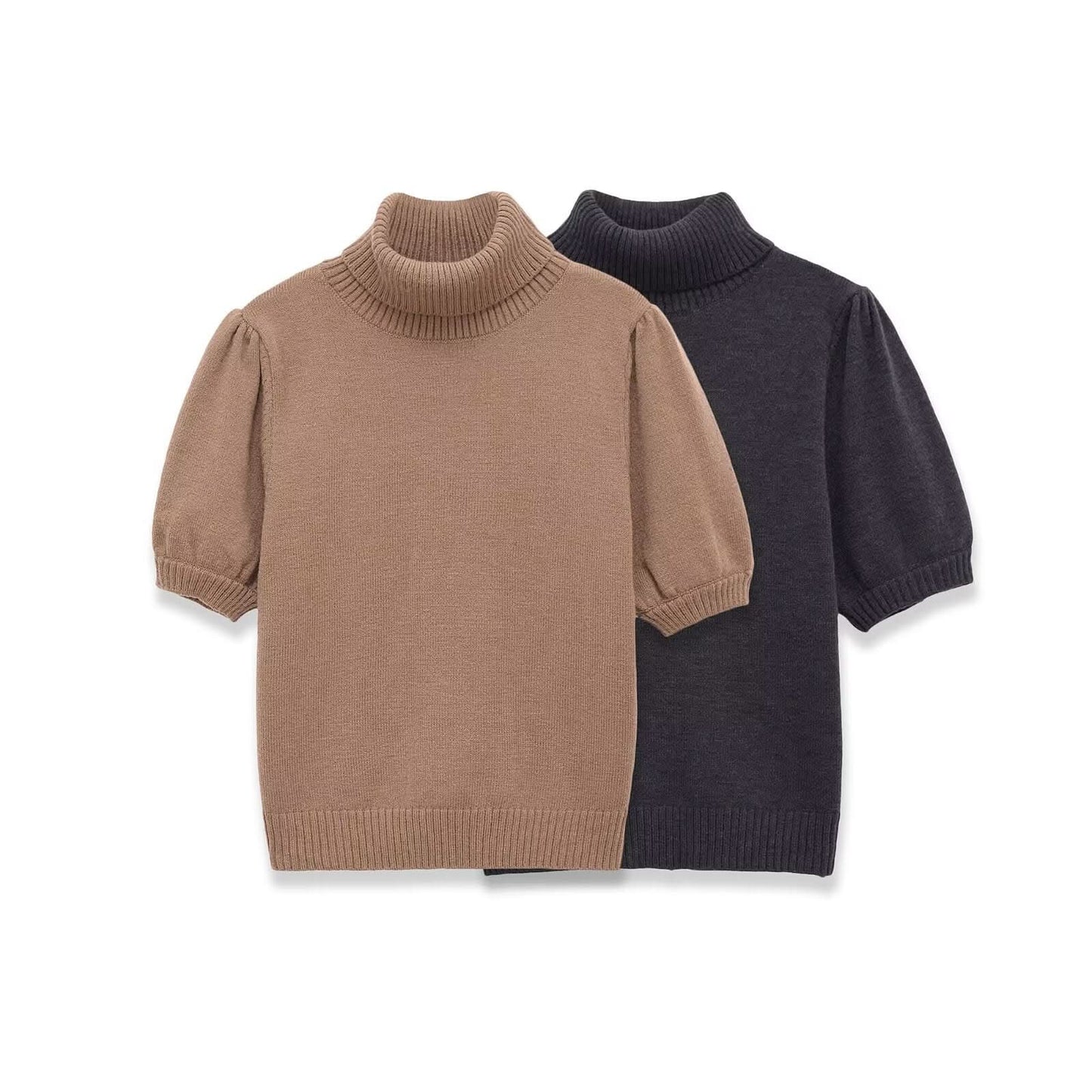 Damen-Strickpullover mit kurzen Ärmeln