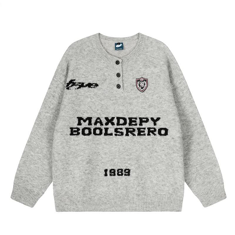 Faux-Nerz-Print Rundhals-Pullover für Damen, lockeres Strickoberteil