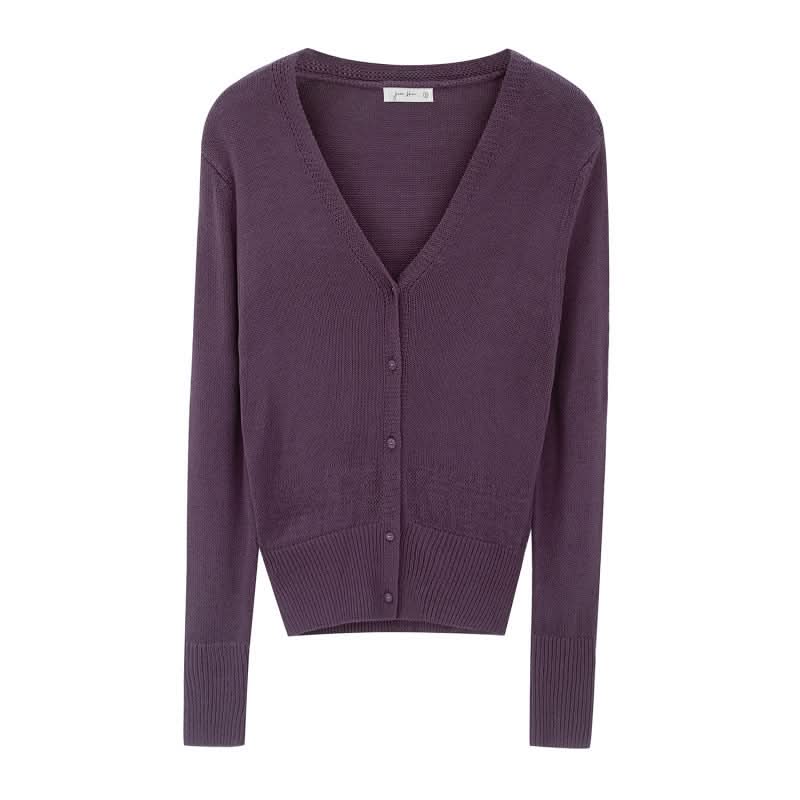 Damen Strickjacke mit V-Ausschnitt, figurschmeichelndem Fledermausärmel und Lochmuster
