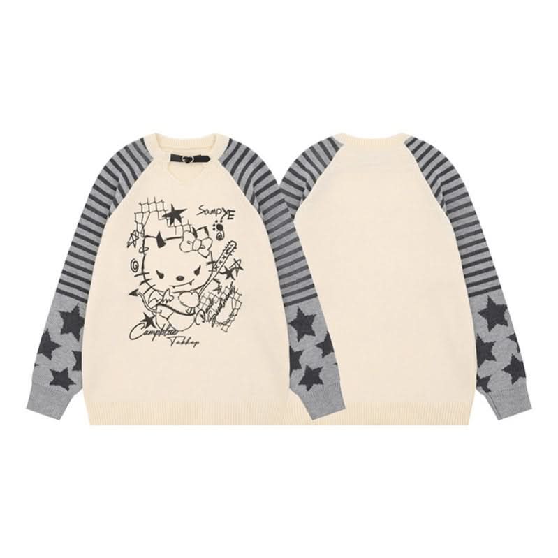 Leichter V-Ausschnitt-Pullover, locker, lässig, Strickwaren, Herbst