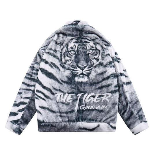 Tiger print pattern plush cotton clothing