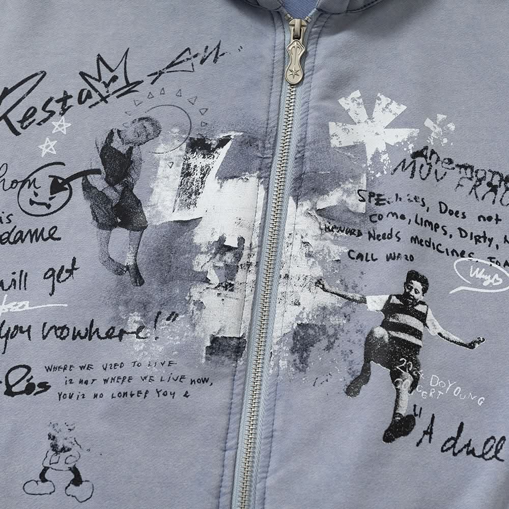 Graffiti letter loose men's cardigan sweatshirt