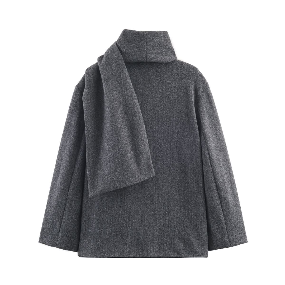 Pendler-Stil Schal-Kragen Manteljacke