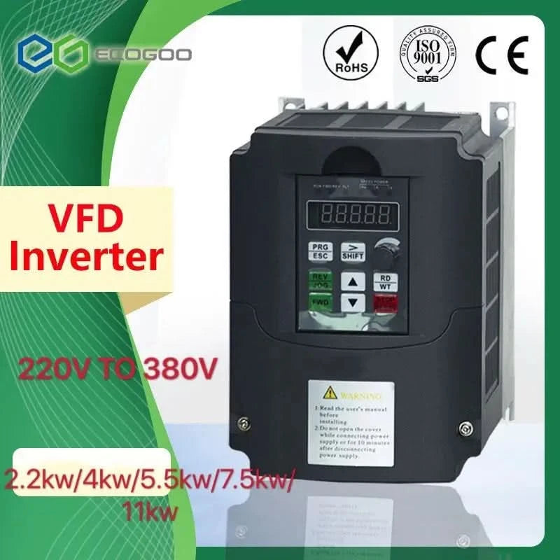4KW-11KW 220V auf 3-phasigen 380V Frequenzumrichter Multifunktionaler VFD Frequenzumrichter, 400Hz Inverter