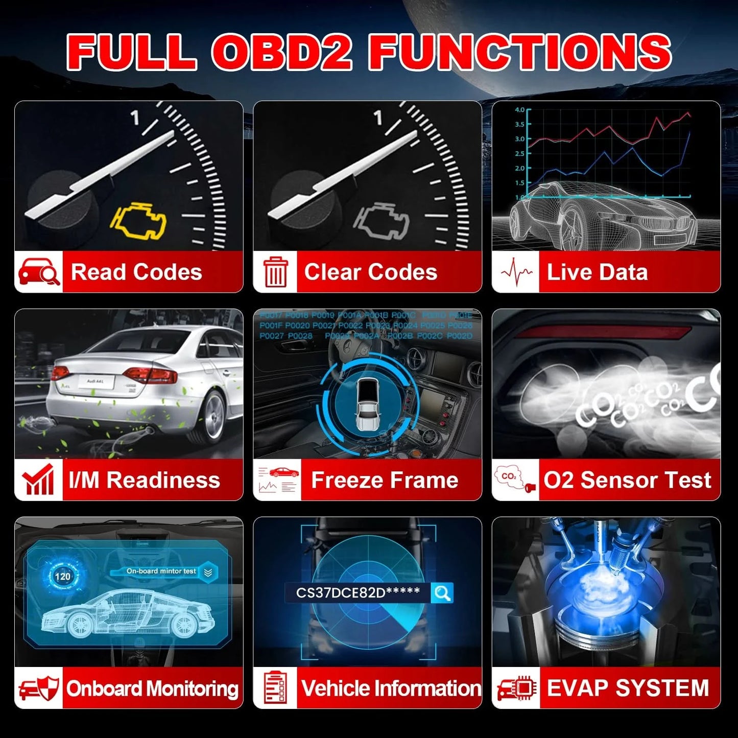 2026 LAUNCH Creader Elite CR300 Universal Car Diagnosis OBD2 Scanner Engine Error Code Reader