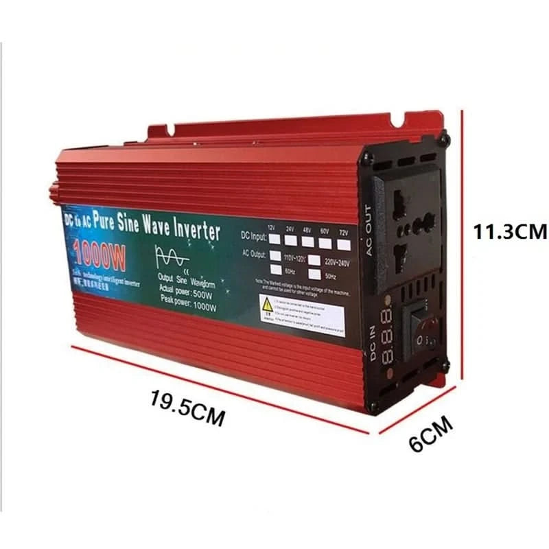 Reiner Sinus-Wechselrichter 12V/24V auf AC110V 220V 1000W 2000W 3000W Spannungswandler Leistungswandler Solar-Wechselrichter LED-Anzeige