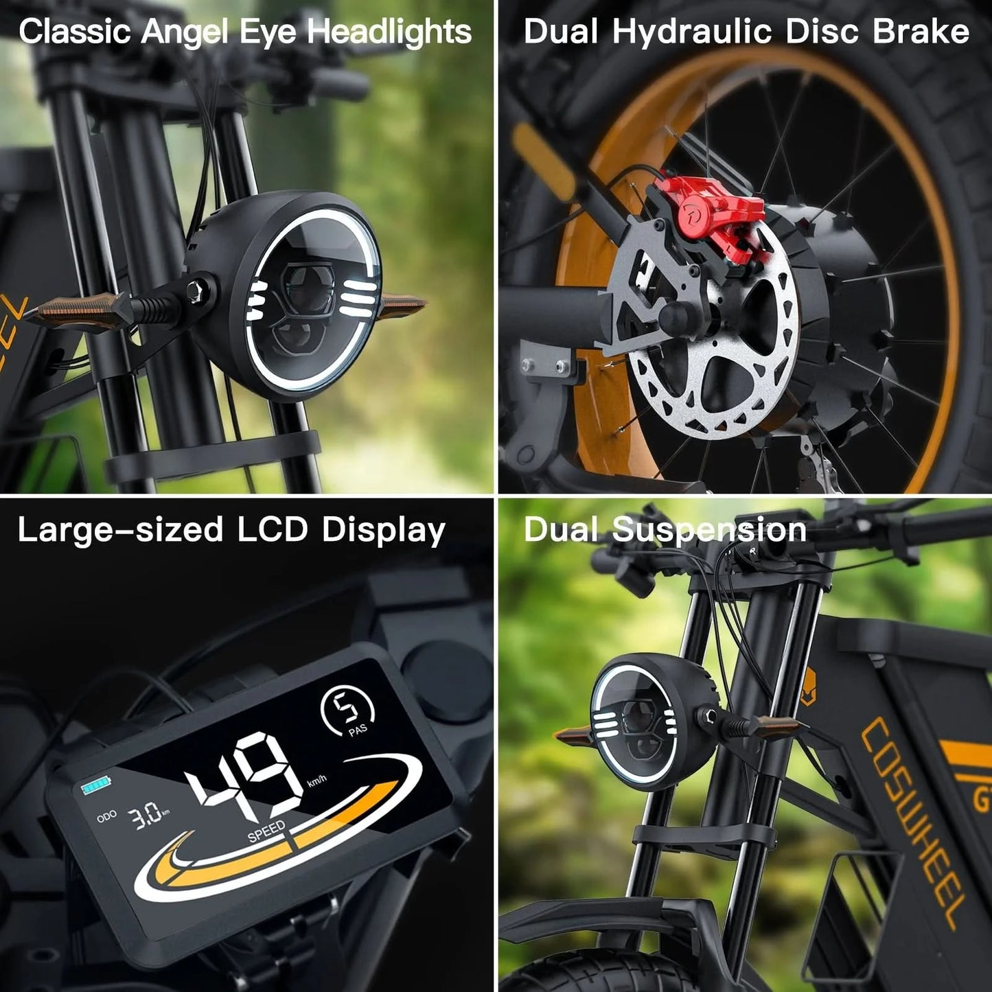 COSWHEEL GT20 Snow E-Bike EU-Lager IMPORT ELEKTROFAHRRAD Elektrofahrrad Fat Tire E-Bikes US-Lager 28mph E-Bike