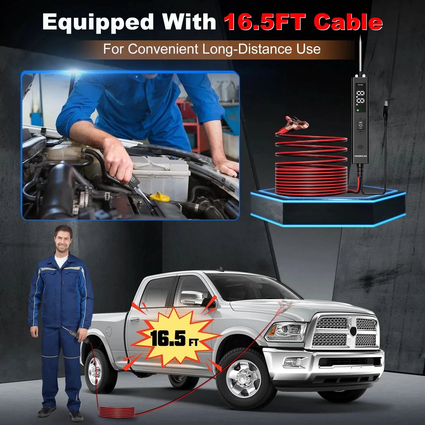 US EU Warehouse KINGBOLEN ECT200 Car Circuit Tester Power Probe 12V 24V Electric Voltage Integrated Power Scanner