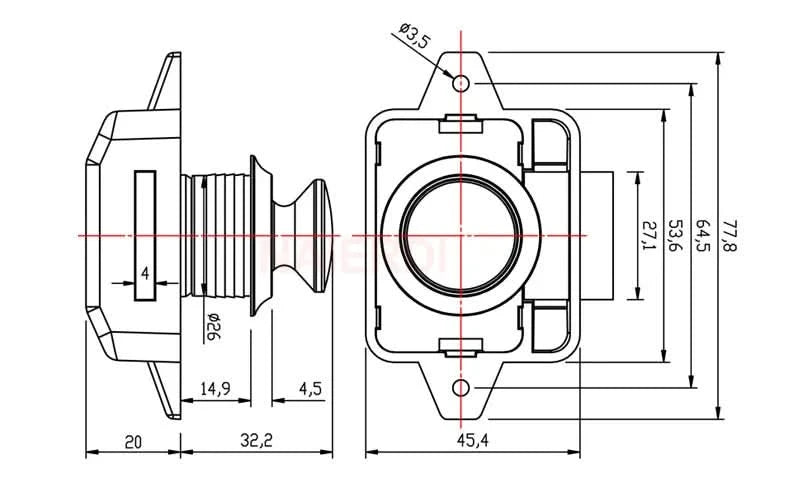 10PCS NAIERDI Camper Car Push Lock 20mm/26mm RV Caravan Boat Motor Home Cabinet Drawer Latch Button Locks For Furniture Hardware
