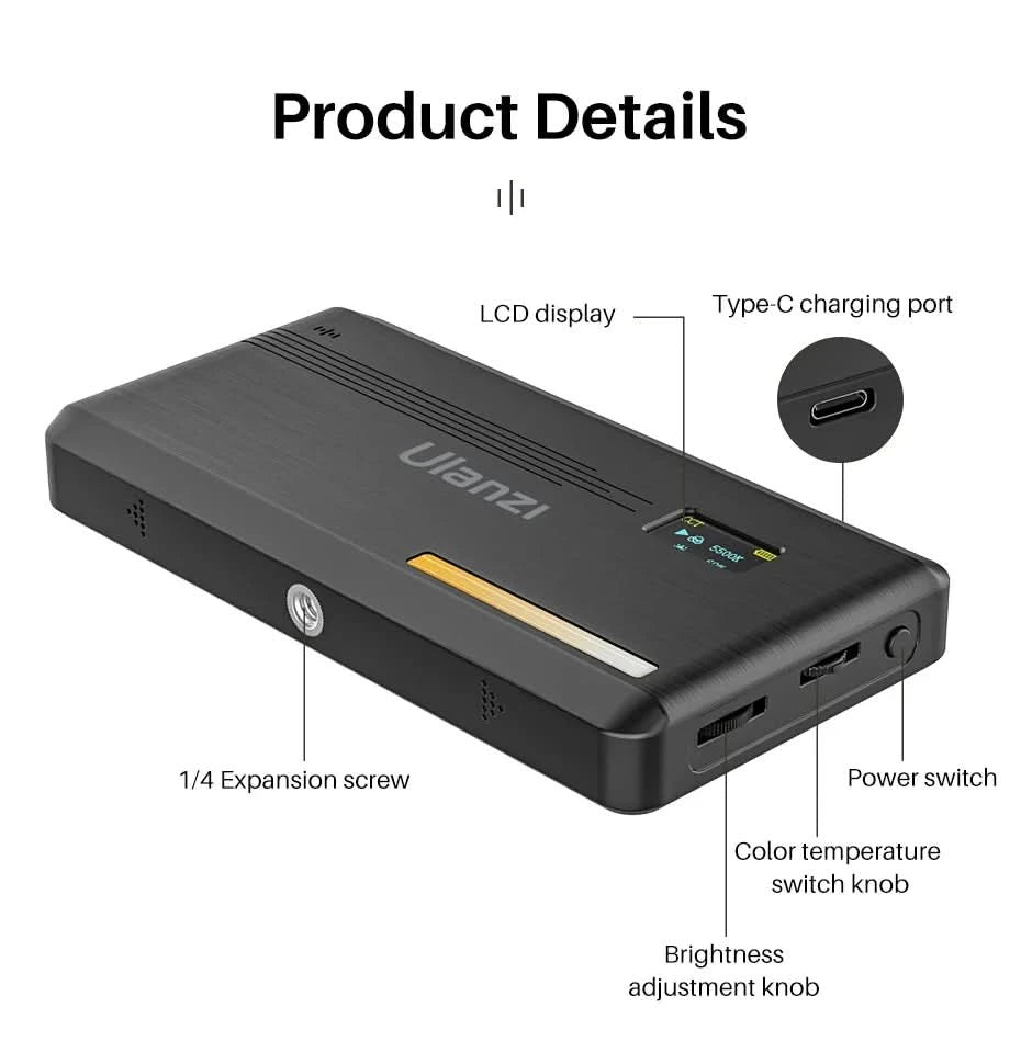 Ulanzi VIJIM VL81 VL200 3200k-5600K Dimmbare Mini-LED-Videoleuchte für Smartphone-SLR-Kameras, wiederaufladbar, Vlog, 3000mAh, Aufhelllicht