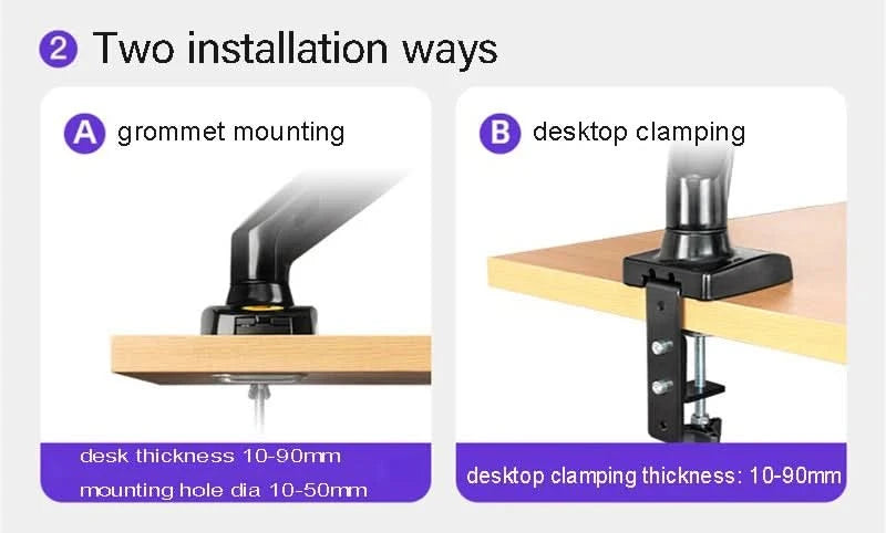 Weiße Dual-Monitorhalterung 17-30 Zoll, Halterung Belastbarkeit 2-9 kg pro Arm, NB F160