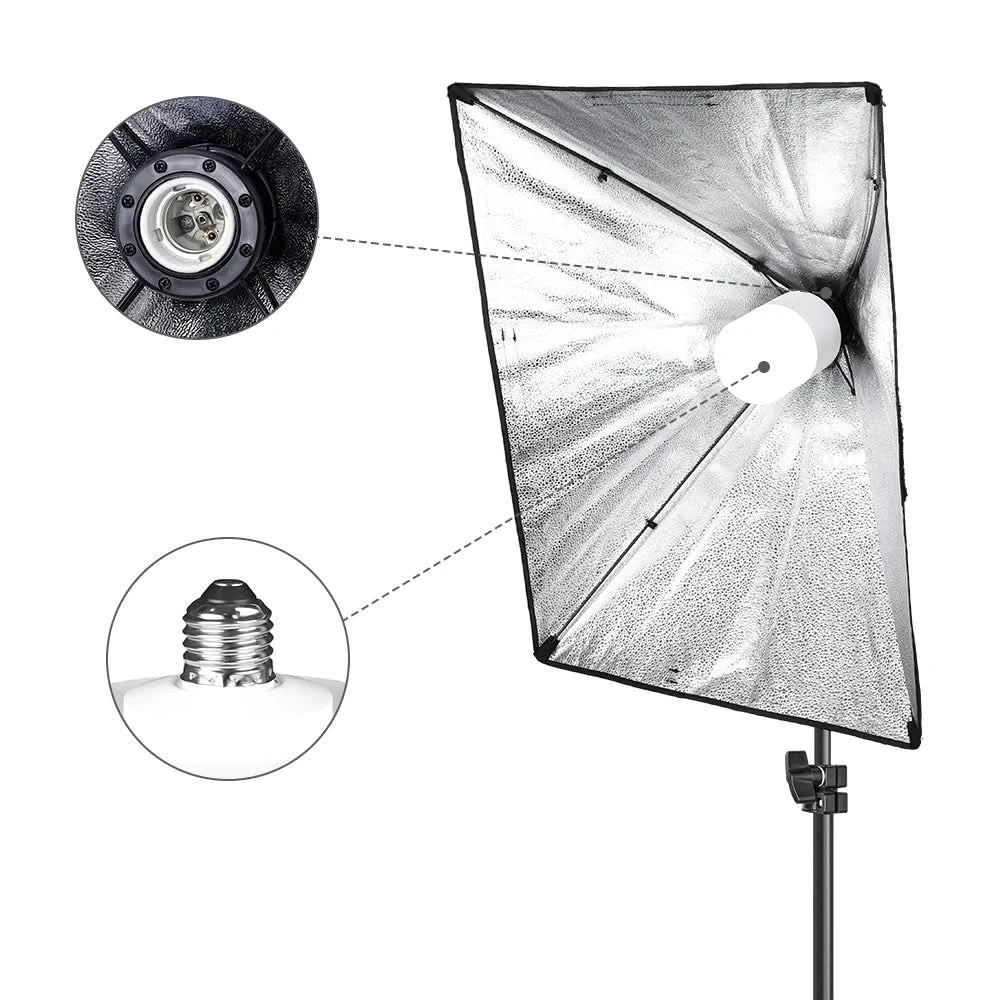 Studio-Kit Foto Softbox Lichtbox Beleuchtung Einzelne Led-Lampe mit Stativ Fotografie Shooting Soft Box Blitz E27 Zubehör