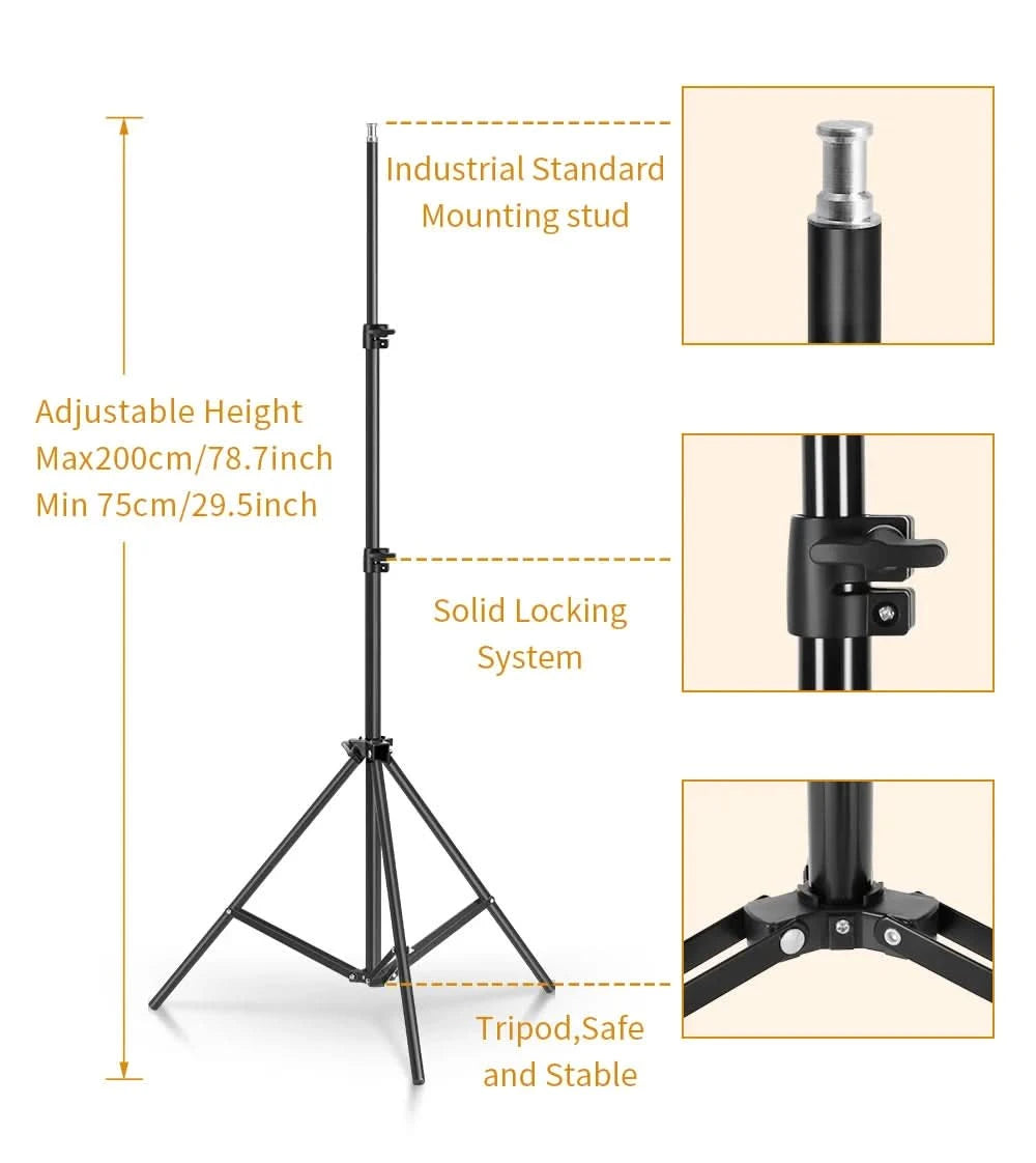 SH Fotostudio Softbox Licht-Kit Fotoausrüstung Vier Lampenfassungen Dauerlichtsystem mit E27 Glühbirnenzubehör