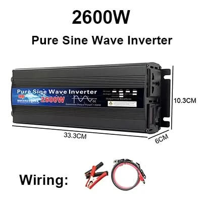 Pure Sine Wave Inverter 12V 24V 110V 220V 1000w 2000w 2600w Inversor 12V 48V to 220V Power Solar Inverter Converter LED Display