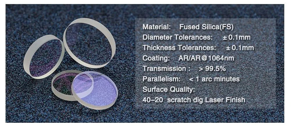Cloudray 10 Stück Bestseller Optische Laserschutzfenster 18*2 27,9*4,1 30*5 37*7 1064nm Quarzglas für Laserkopf
