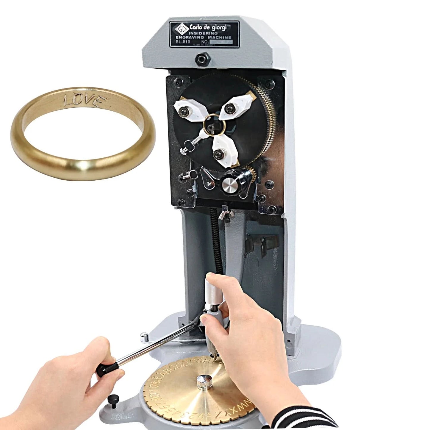 NIUPIKA Ringinnengravurmaschine Standard-Buchstabenblock Wählrad Plotter Gold Silber Schmuck DIY Werkzeuge Graviermaschine