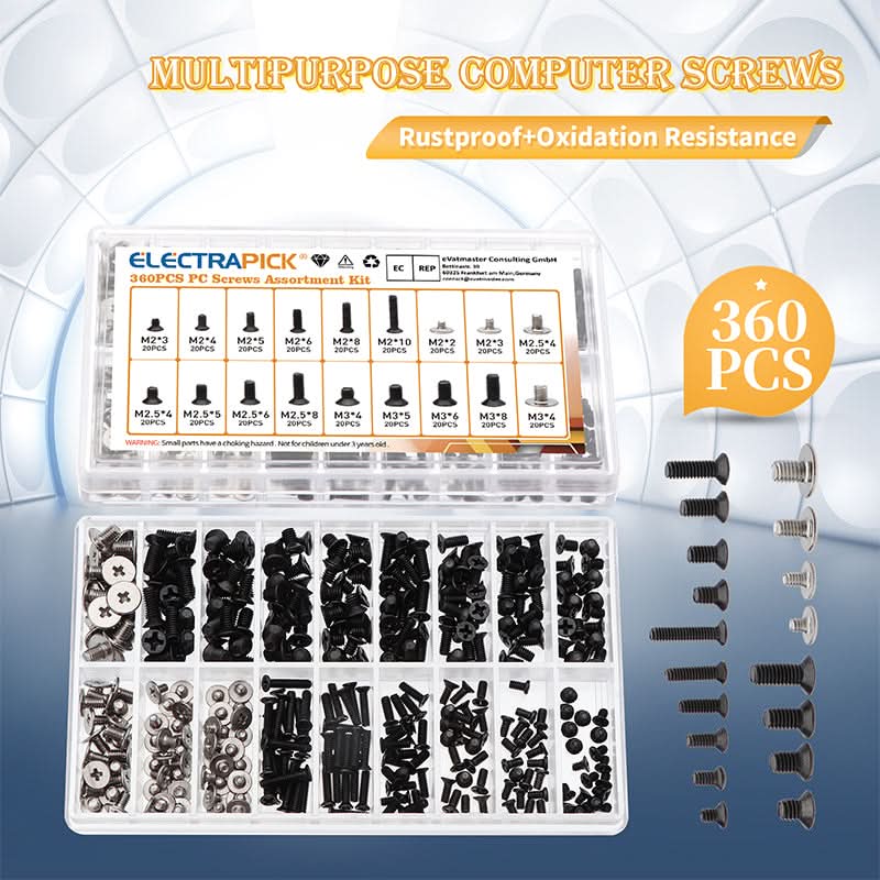 300/360Pcs M2 M2.5 M3 KM Screw Flat Head Phillips Screws Laptop Notebook Screws Set Kit For Computer Notebook Small Screw Kit
