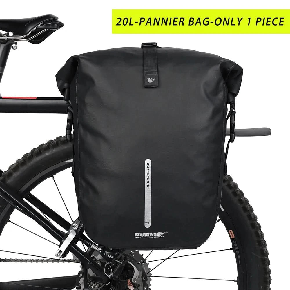 Rhinowalk Fahrradtasche & Gepäckträgertasche, 100 % wasserdicht, 27 l großes Fassungsvermögen, multifunktionale Gepäckträgertasche, Fahrradtaschen