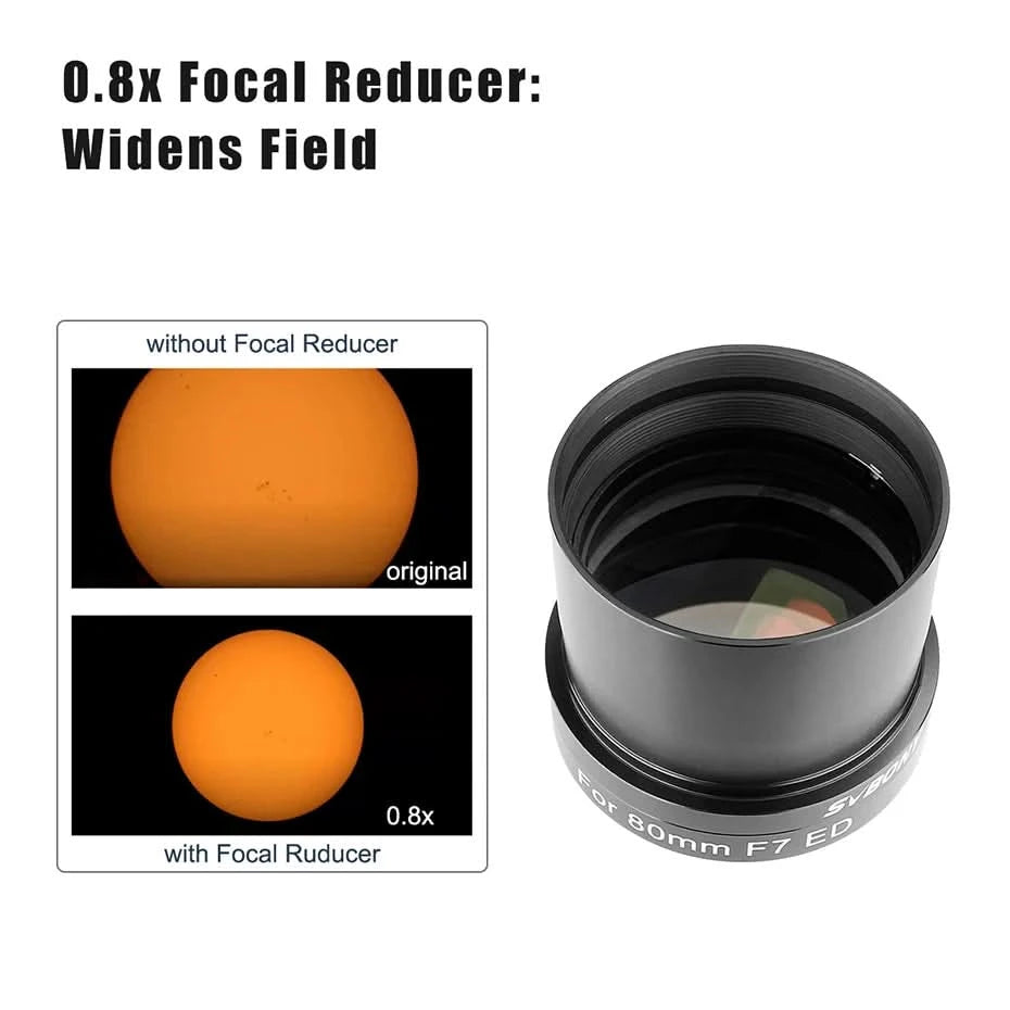 Svbony SV193 2 Inch 0.8X Field Flattener Focal Reducer Telescope Accessory for SV503 80/102mm ED Telescope