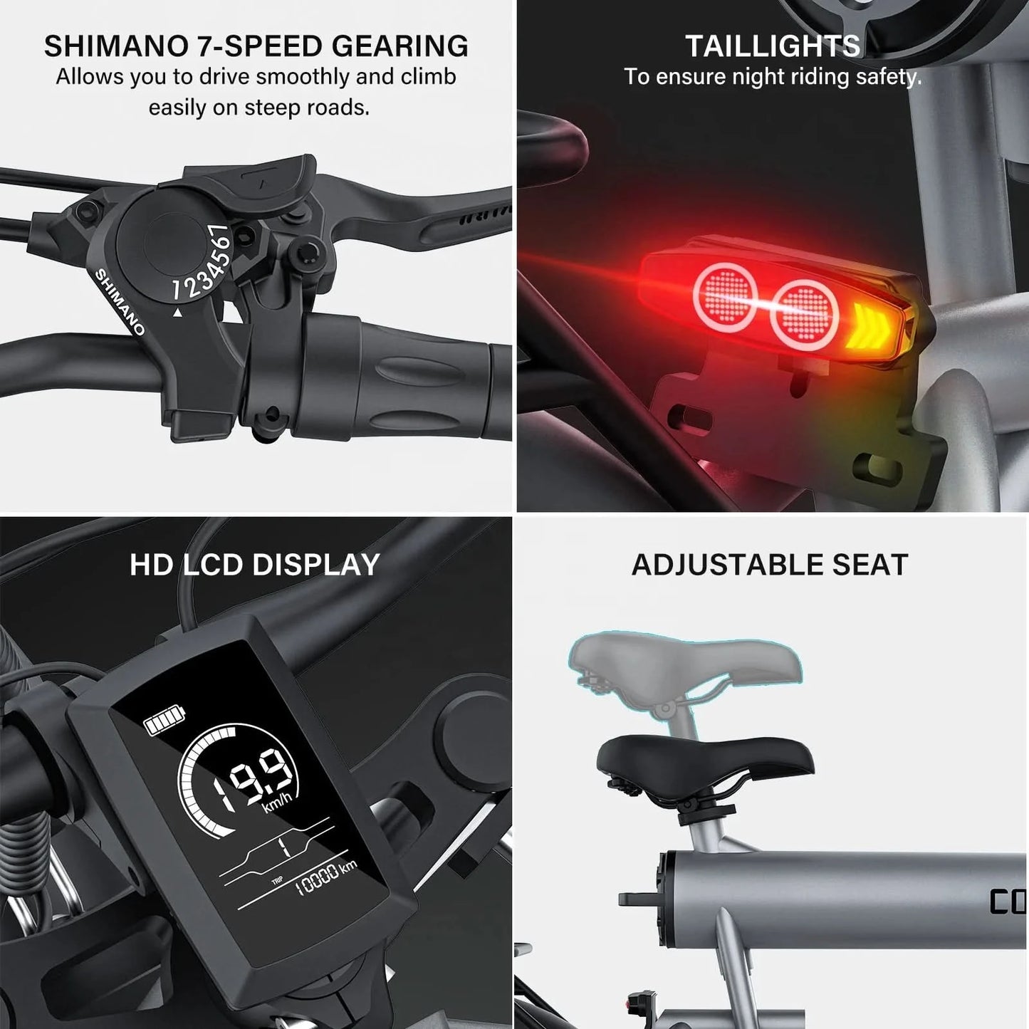 EU-Lager COSWHEEL T20 Pro Multifunktionales E-Bike 1000W 1500W Mountain Road City Hybrid Fahrrad 20*4 Zoll Fat Tire Elektrofahrrad