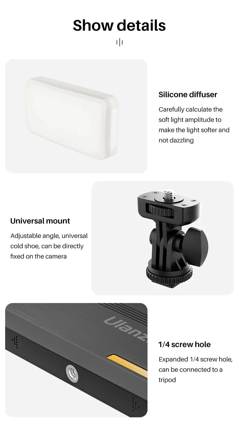 Ulanzi VIJIM VL81 VL200 3200k-5600K Dimmbare Mini-LED-Videoleuchte für Smartphone-SLR-Kameras, wiederaufladbar, Vlog, 3000mAh, Aufhelllicht