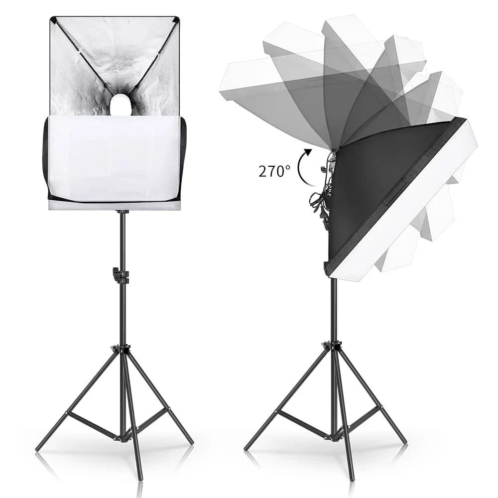 Studio-Kit Foto Softbox Lichtbox Beleuchtung Einzelne Led-Lampe mit Stativ Fotografie Shooting Soft Box Blitz E27 Zubehör