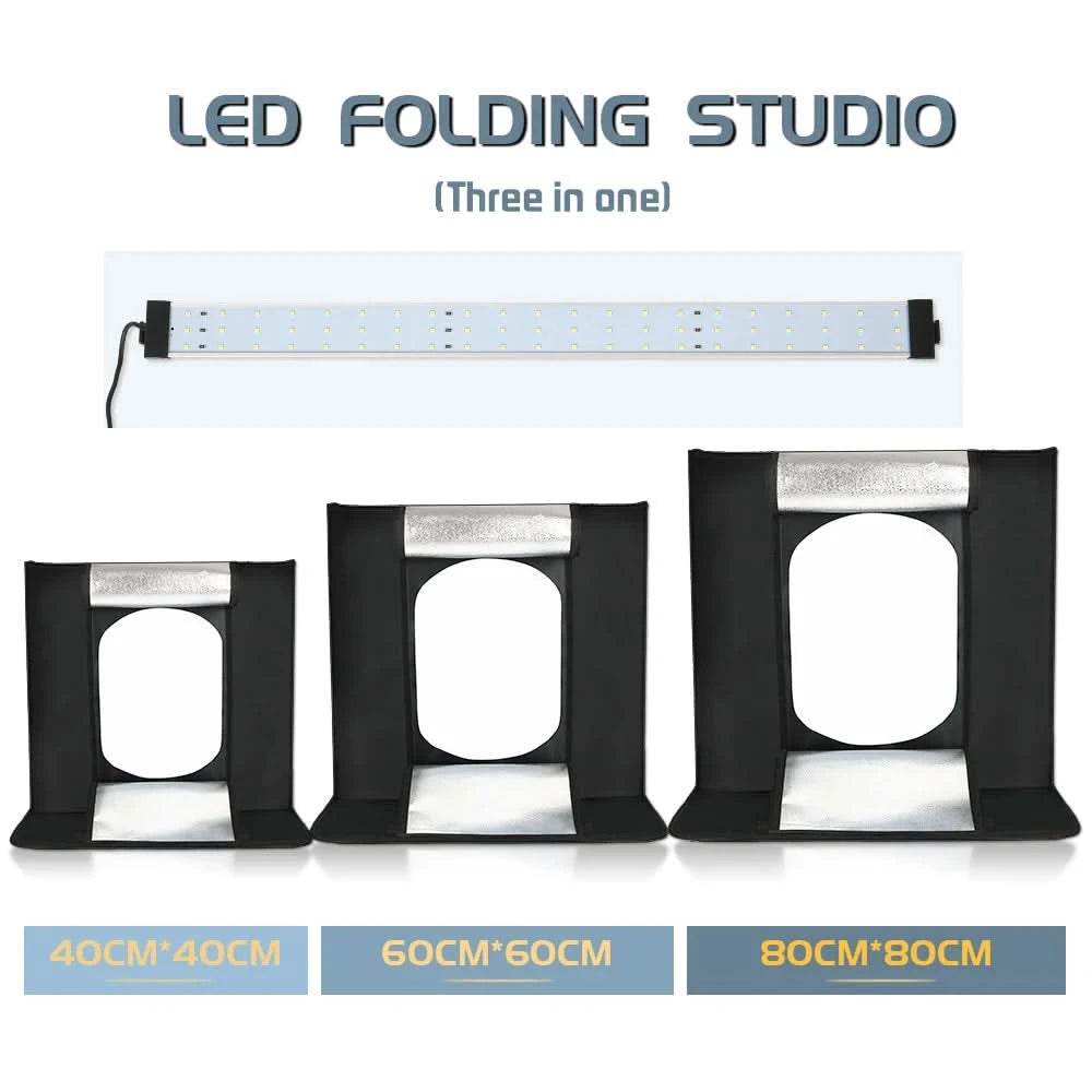 Fotolichtstudio Softboxen Tragbar Faltbar Dimmbar Fotografie Tisch Shooting Zelt Kit mit 3 Stück Hintergrundplatten