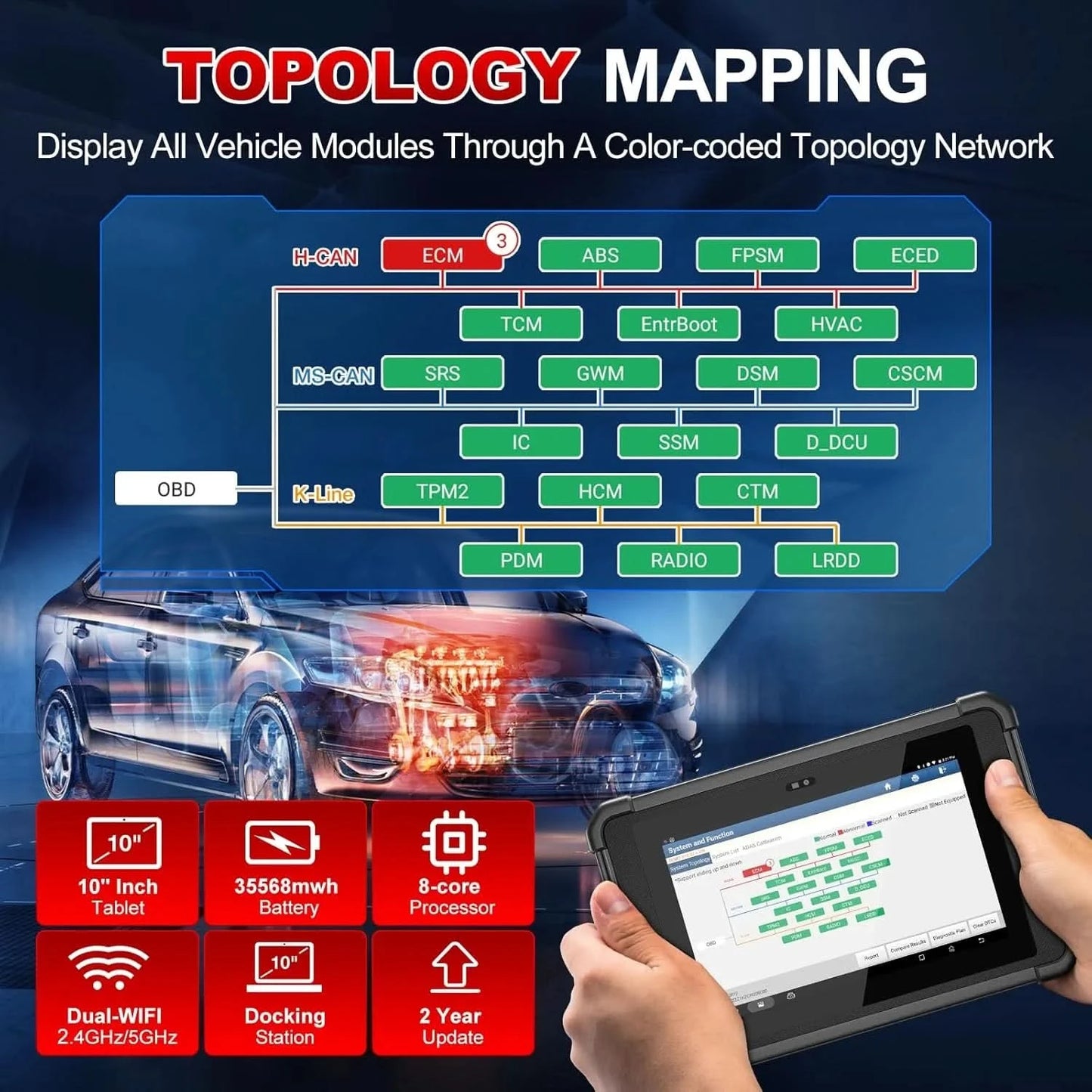 USA EU Lager LAUNCH X431 PAD5 V Elite Auto ECU Programmierungs-Diagnosetool mit über 60 Diensten