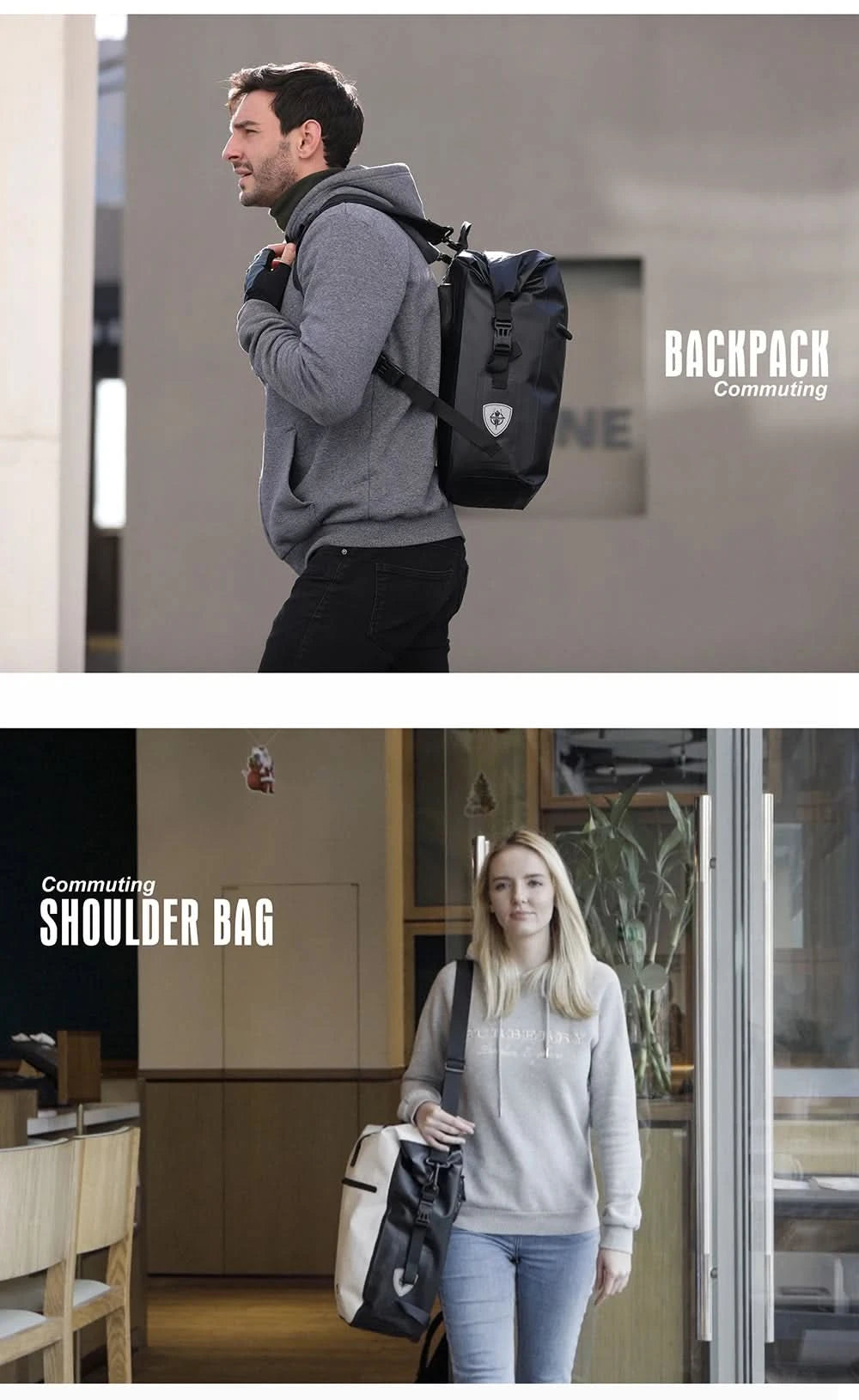 Rhinowalk Fahrradtasche & Gepäckträgertasche, 100 % wasserdicht, 27 l großes Fassungsvermögen, multifunktionale Gepäckträgertasche, Fahrradtaschen