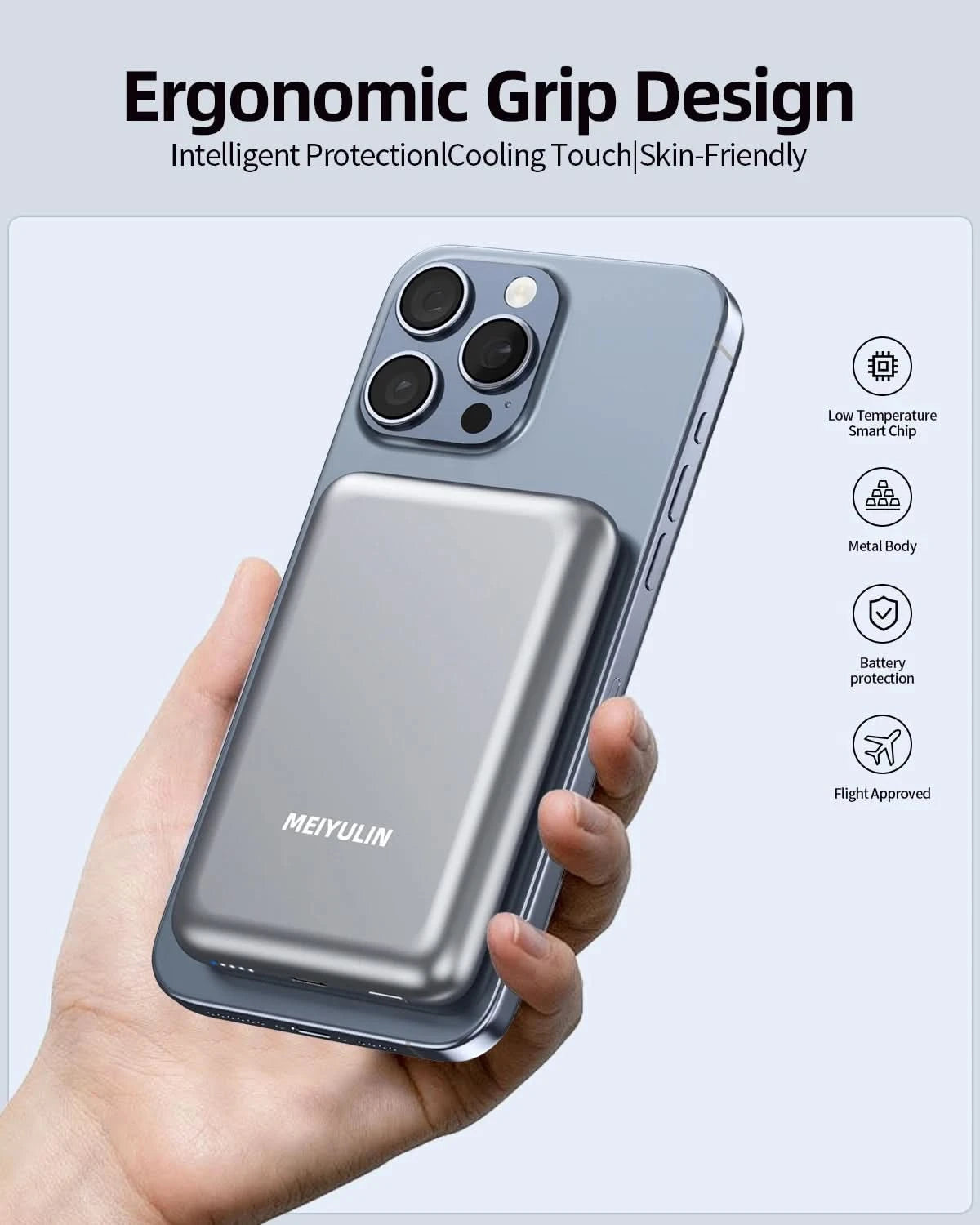 Portable 3 in 1 10000mAh Power Bank Magnetic Wireless Li-ion Polymer Battery Fast Charging PD20W Powerbank for iPhone Xiaomi