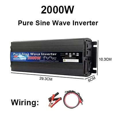 Pure Sine Wave Inverter 12V 24V 110V 220V 1000w 2000w 2600w Inversor 12V 48V to 220V Power Solar Inverter Converter LED Display