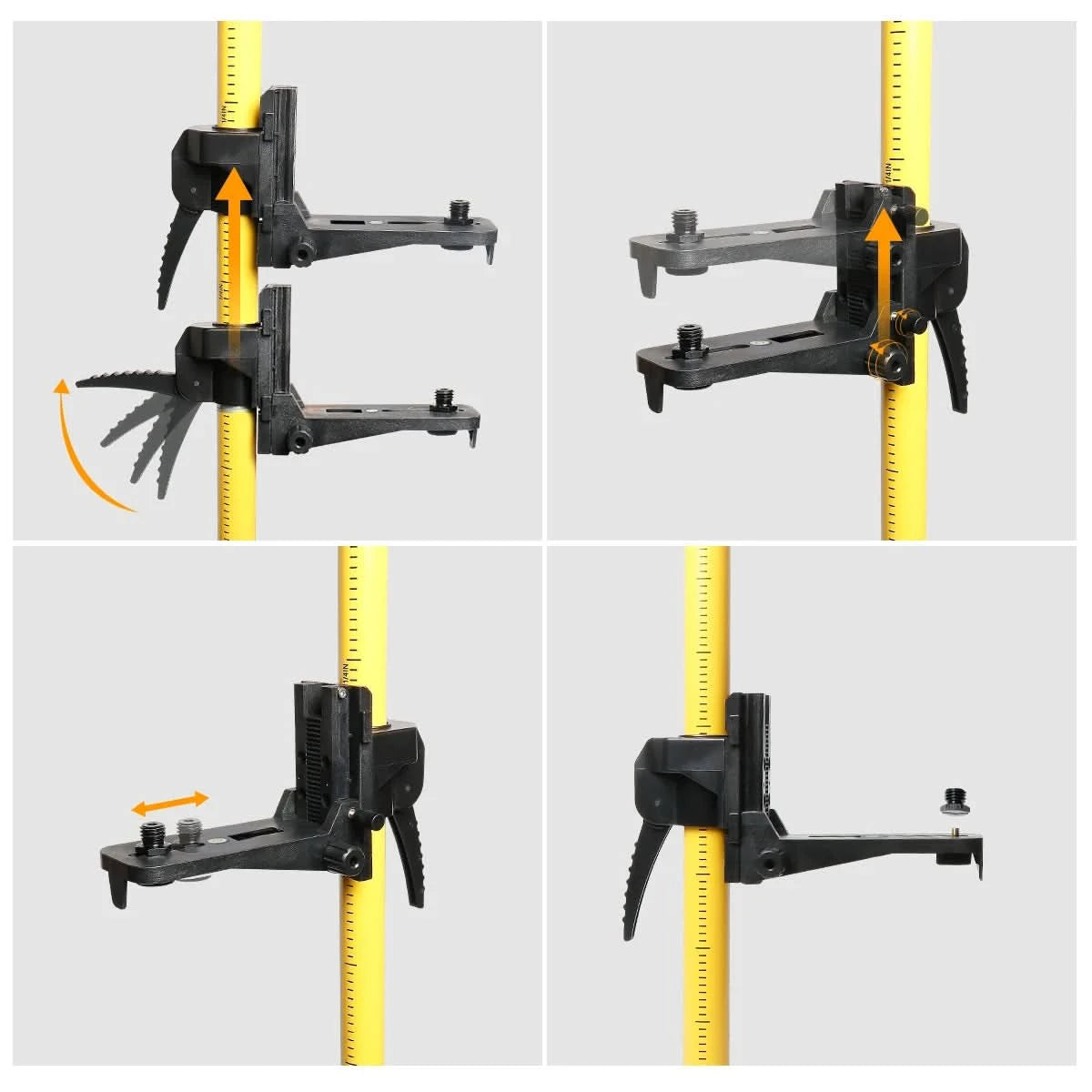 Huepar 12 Ft./3.7m Laser Tripod Telescoping Pole with 1/4-Inch by 20-Inch Laser Mount for Rotary Included Rod & 5/8"-11 Adapter