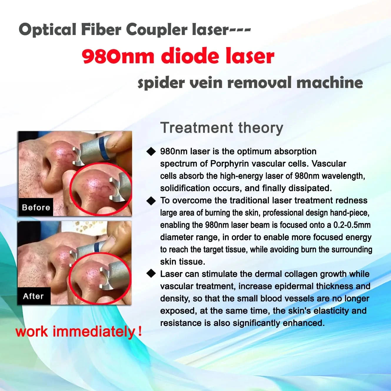 BEST 30W 5 in 1 980nm Diode Laser Vascular Removal Machine Remove Spider Veins 980 Diode Laser Blood Vessels Removal Nail Fungus