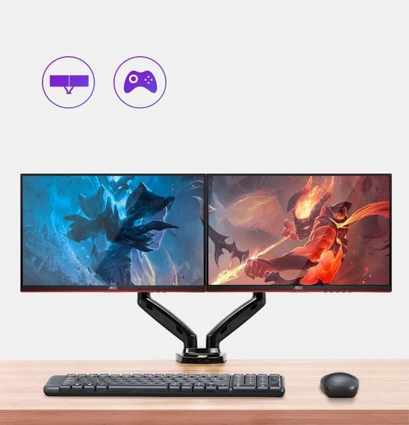 Weiße Dual-Monitorhalterung 17-30 Zoll, Halterung Belastbarkeit 2-9 kg pro Arm, NB F160
