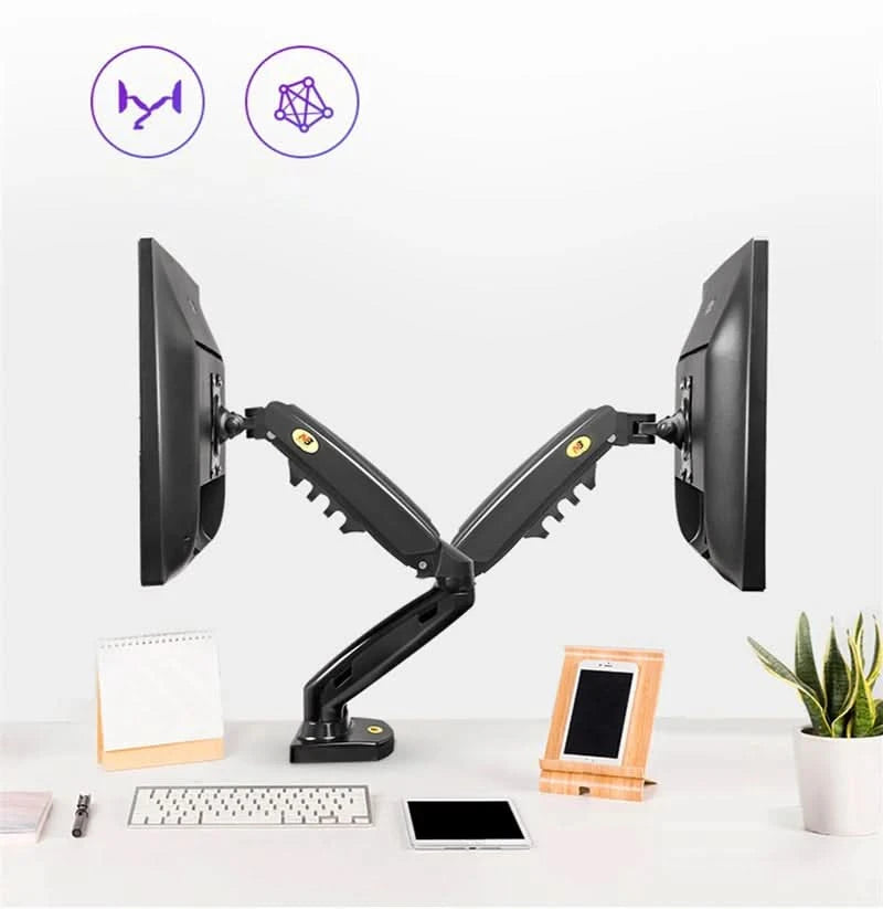 Weiße Dual-Monitorhalterung 17-30 Zoll, Halterung Belastbarkeit 2-9 kg pro Arm, NB F160