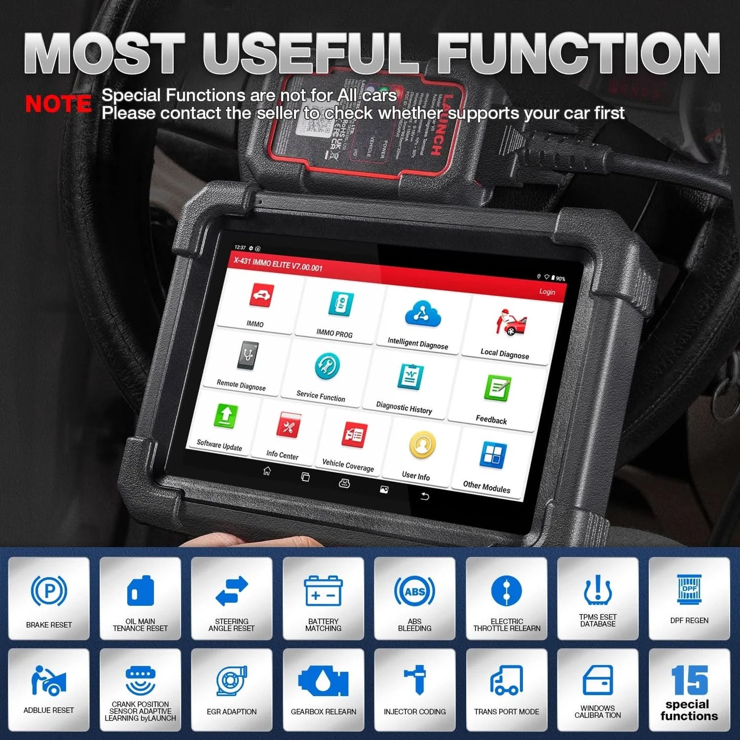 USA EU Lager LAUNCH X431 IMMO ELITE OBD2 Diagnosegerät Autoschlüsselfräsmaschinen mit Programmiergerät für alle Schlüssel verloren