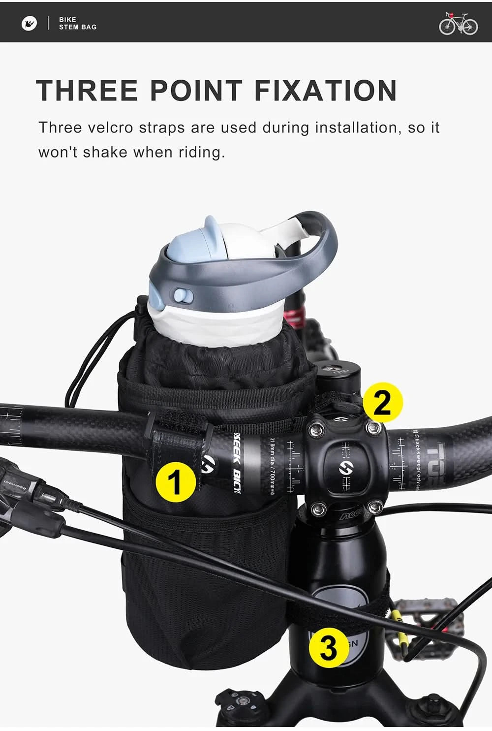 Rhinowalk Bicycle Bag Cycling Water Bottle Carrier Pouch MTB Bike Insulated Kettle Bag Riding Handlebar 1pc or 2pcs Accessories