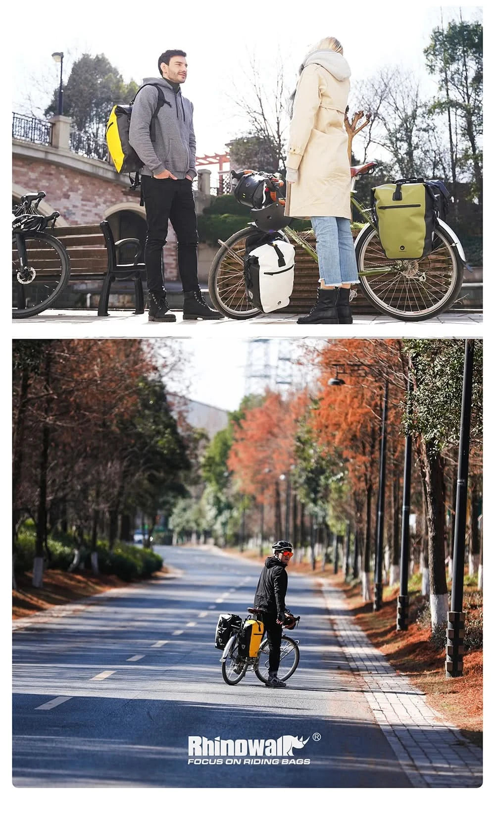 Rhinowalk Fahrradtasche & Gepäckträgertasche, 100 % wasserdicht, 27 l großes Fassungsvermögen, multifunktionale Gepäckträgertasche, Fahrradtaschen