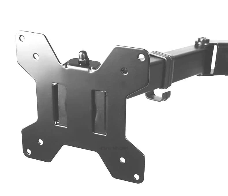 D-MOUNT MS02 9.9kg pro Kopf voll bewegliche 360° drehbare Halterung für zwei 10"-27" Monitore, Tischhalterung, langer Arm mit Klemme und Kabeldurchführung
