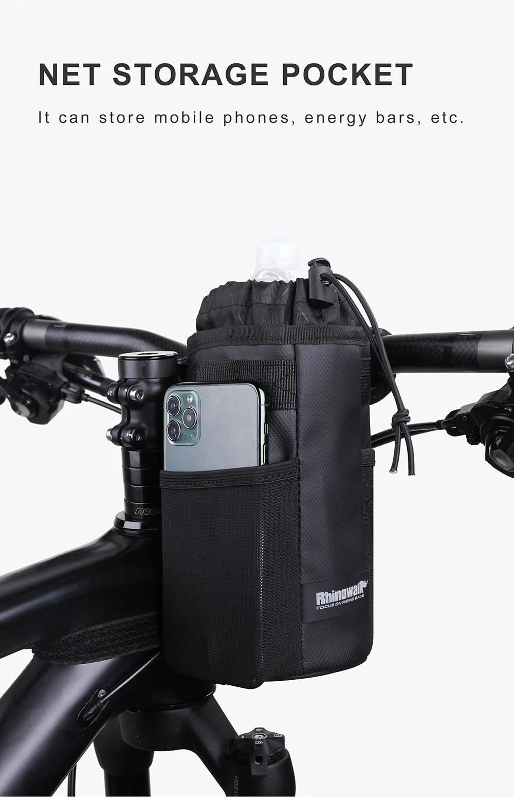 Rhinowalk Fahrradtasche Fahrrad-Flaschenhalter Tasche MTB Fahrrad Isoliert Wasserkocher Tasche Reiten Lenker 1 Stk oder 2 Stk Zubehör