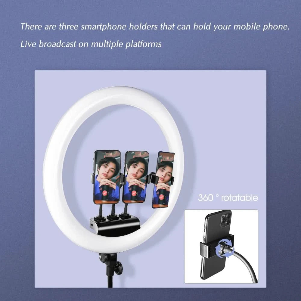 SH 45cm 18 Zoll Ringlicht mit Stativ USB-Lade-Selfie-LED-Lampe Dimmbares Fotolicht für Fotografie Studio