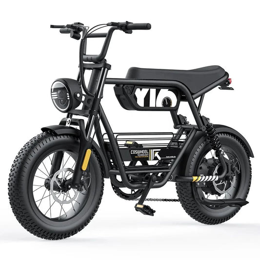 EU US Warehouse Ready Stock COSWHEEL Y16 1000W Electric Bike 48V 15AH ELEKTRISCHE FAT BIKE BLACK ZADEL