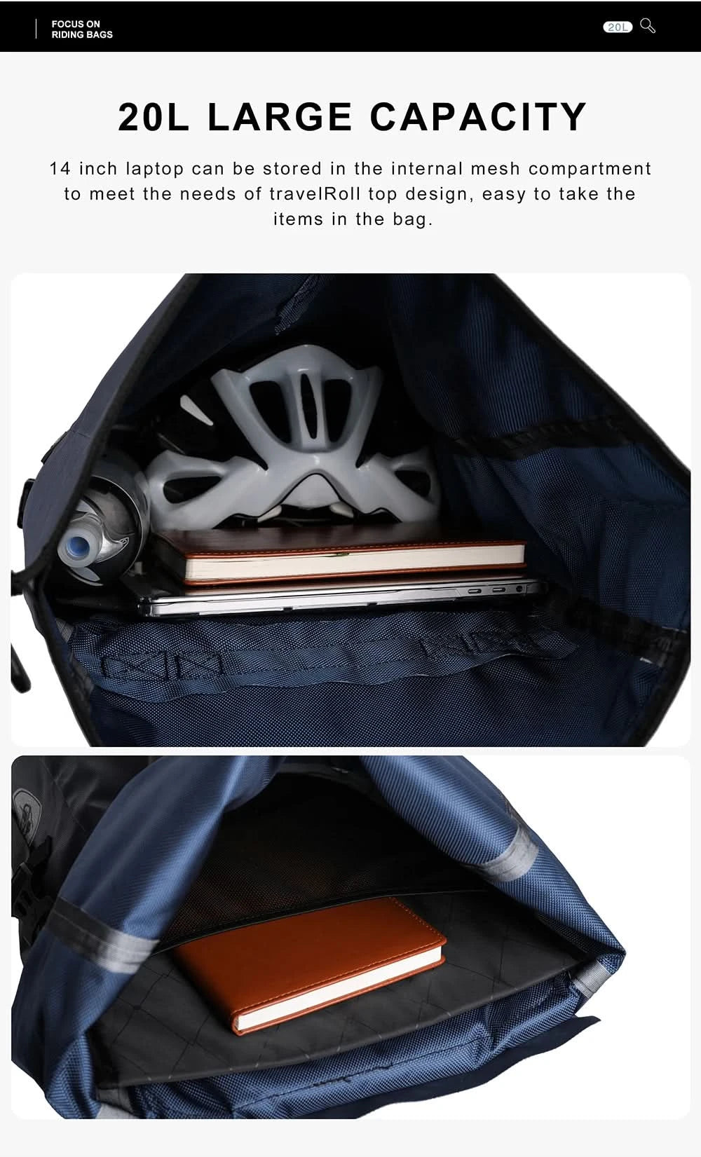 Rhinowalk Fahrradtasche & Gepäckträgertasche, 100 % wasserdicht, 27 l großes Fassungsvermögen, multifunktionale Gepäckträgertasche, Fahrradtaschen