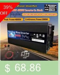 Reiner Sinus-Wechselrichter 12V/24V auf AC110V 220V 1000W 2000W 3000W Spannungswandler Leistungswandler Solar-Wechselrichter LED-Anzeige
