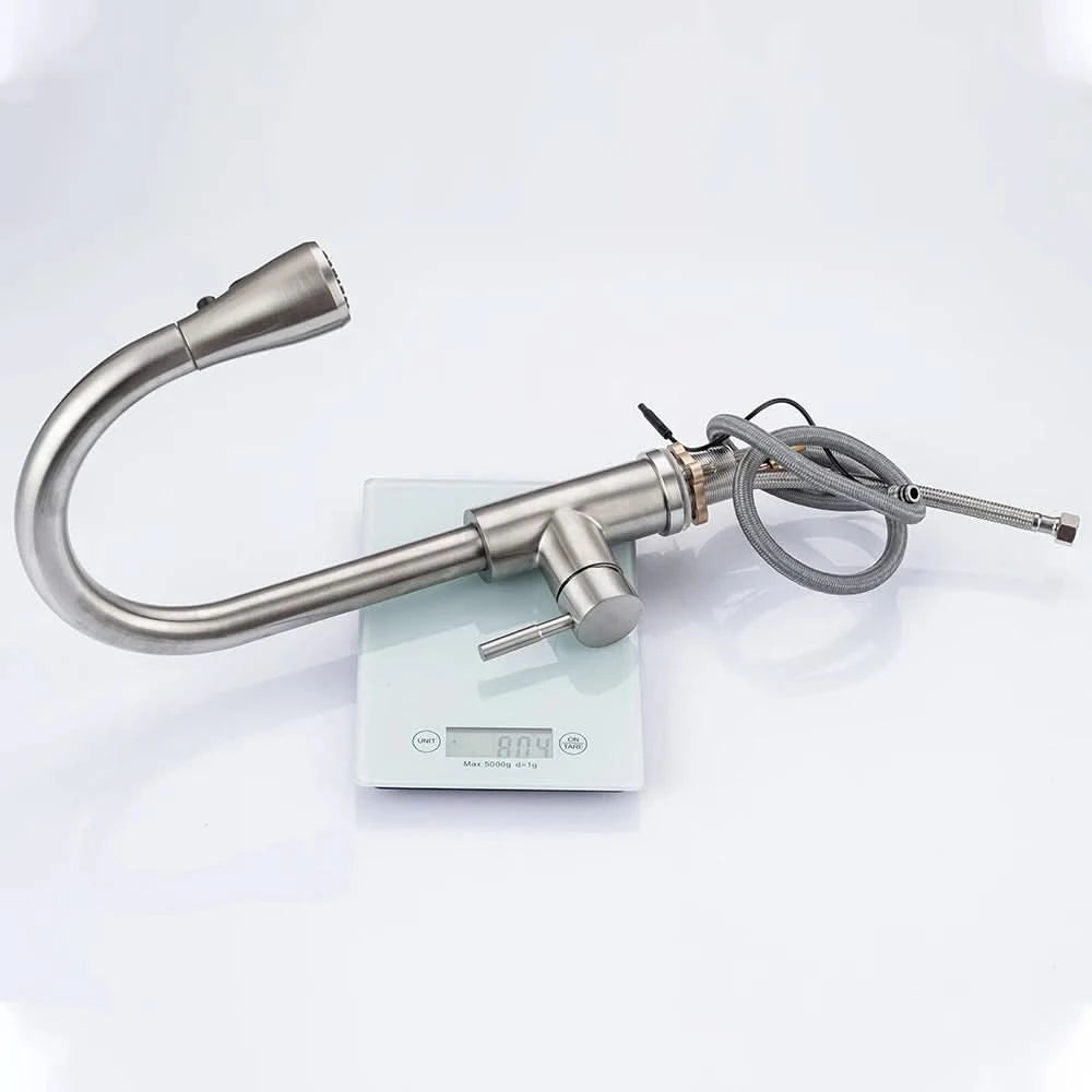 Smarte berührungslose Küchenarmatur gebürstet ausziehbar Infrarot-Sensor Armaturen Schwarz/Nickel Infrarot-Wassermischer Armaturen