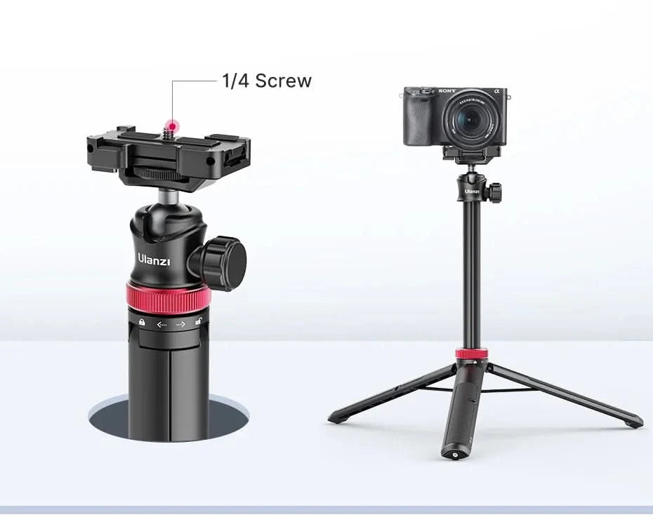 Ulanzi MT-44 ausziehbares Vlog Live-Streaming Stativ mit Handyhalterung 42 Zoll für DSLR SLR Kamera GoPro Smartphone