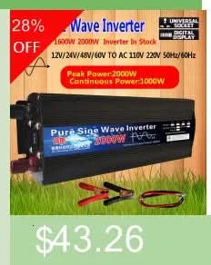 Reiner Sinus-Wechselrichter 12V/24V auf AC110V 220V 1000W 2000W 3000W Spannungswandler Leistungswandler Solar-Wechselrichter LED-Anzeige