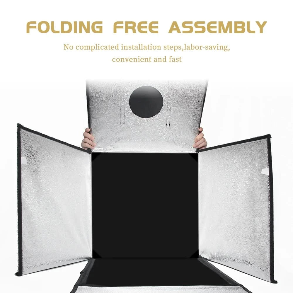 Fotolichtstudio Softboxen Tragbar Faltbar Dimmbar Fotografie Tisch Shooting Zelt Kit mit 3 Stück Hintergrundplatten