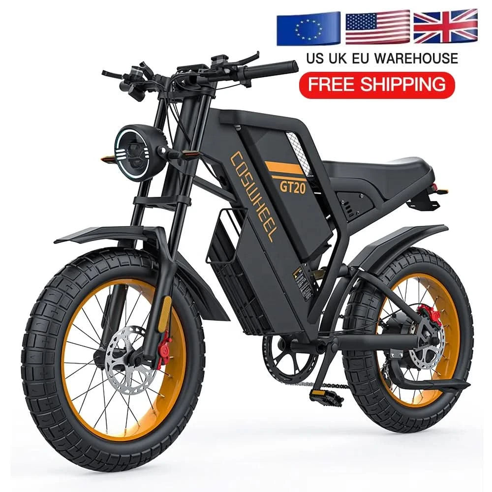 COSWHEEL GT20 Allwetter-Jagd-E-Bike mit max. 1500-W-Motor, Aluminiumrahmen, bester Hybrid-Fat-Tire-Cruiser für die Autobahn
